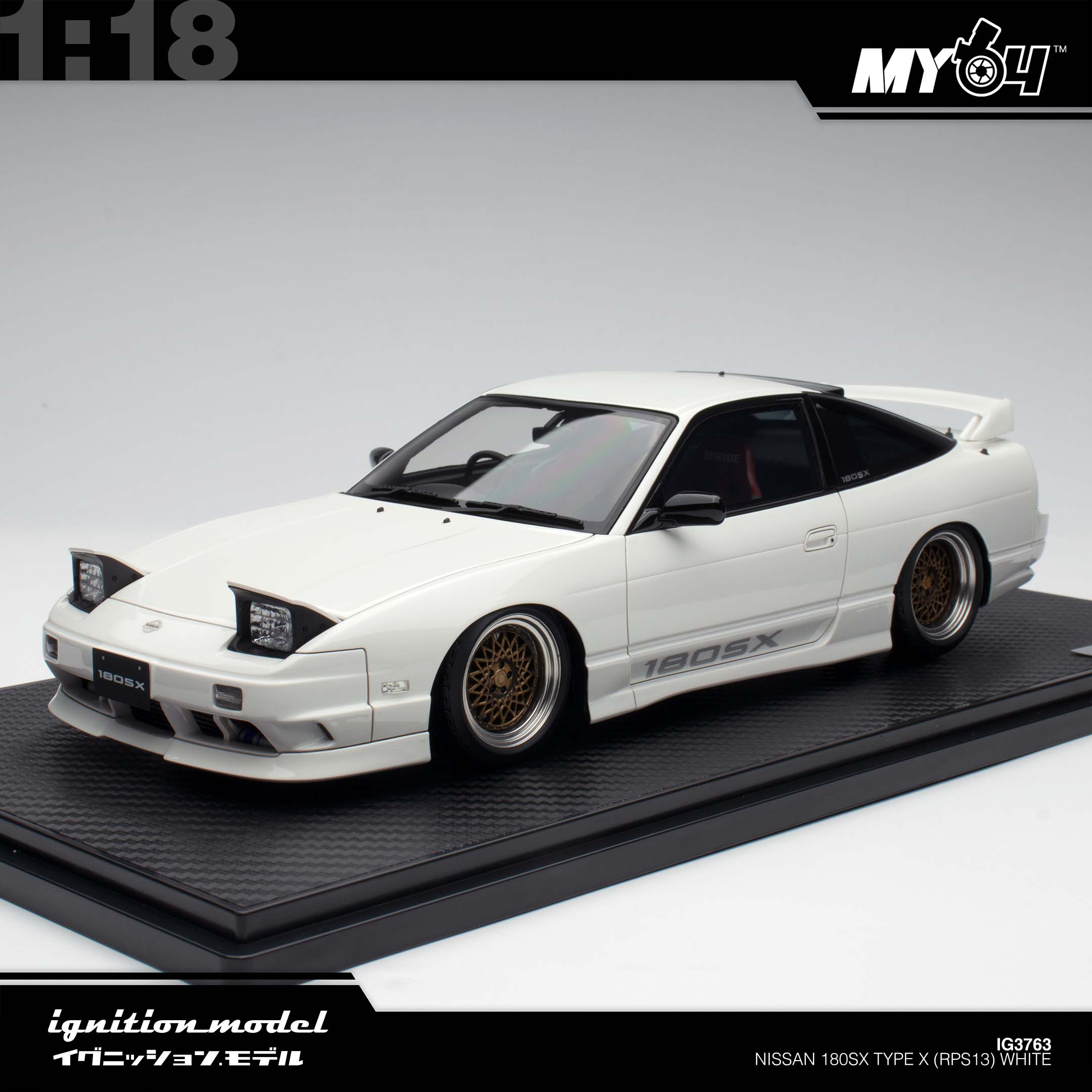 Ignition Model] 1/18 Nissan 180SX Type X (RPS13) - White | The