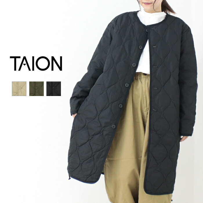楽天市場】[30%OFF] タイオン TAION ミリタリークルーネックダウン