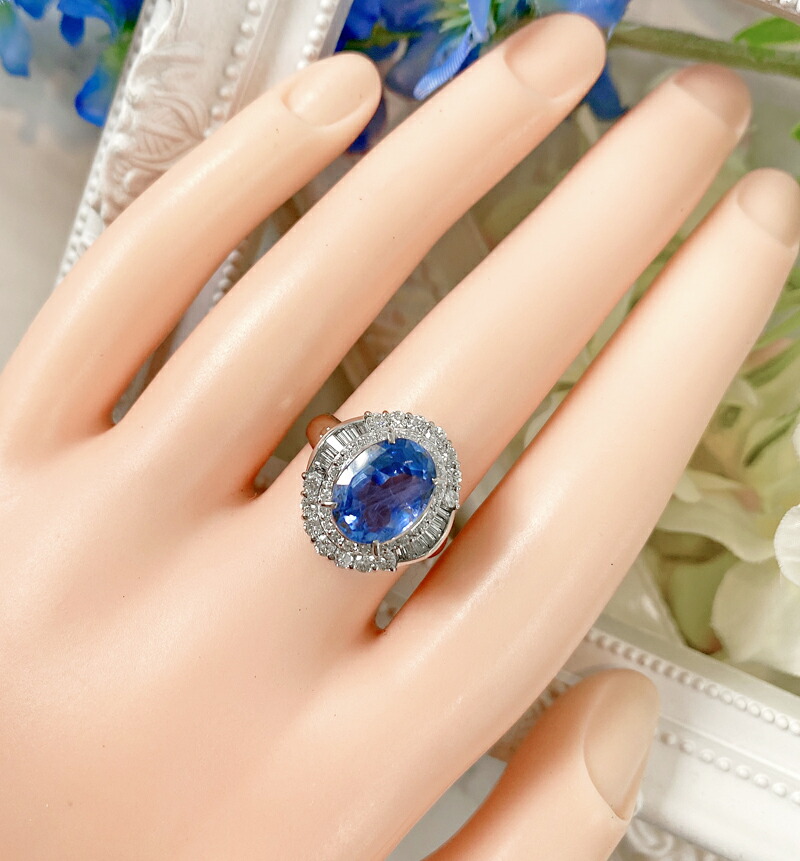 楽天市場】非加熱ブルーサファイア 4.681ct リング 14号 PT900