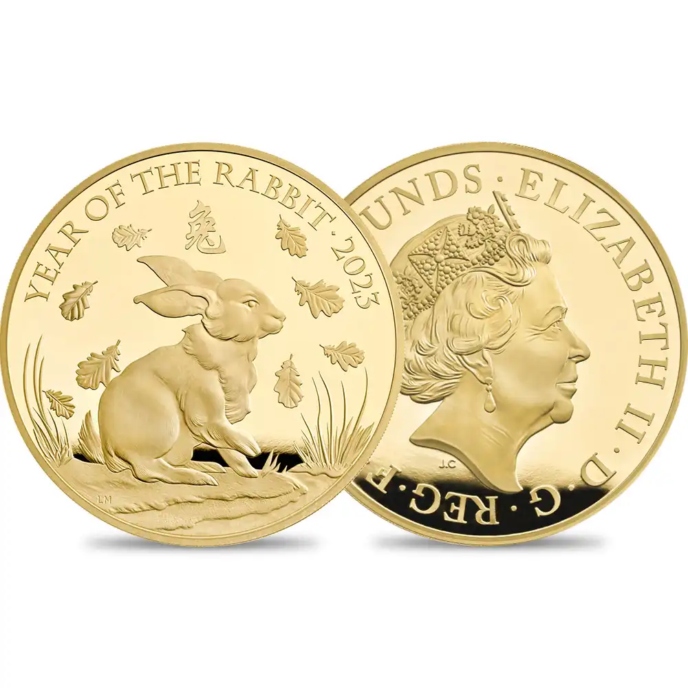 2023 エリザベス2世 干支卯年 1000ポンド1キロプルーフ金貨 未鑑定 箱