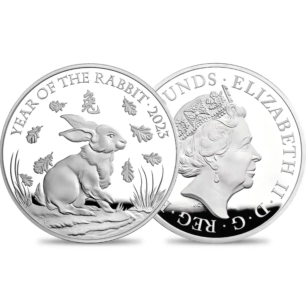 2023 エリザベス2世 干支卯年 500ポンド1キロプルーフ銀貨 未鑑定 箱
