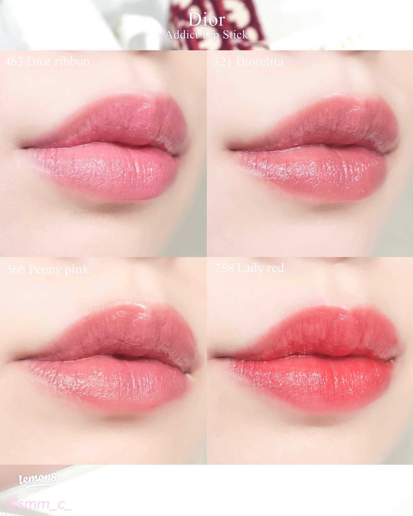 Diorアディクトリップスティック新色スウォッチ比較