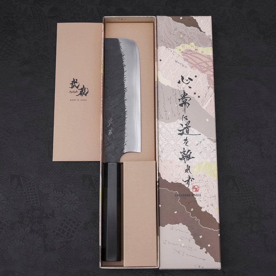 優黒崎 文化 sg2 文化170mm 黒檀柄 黒崎優 「閃光・流」三徳 包丁