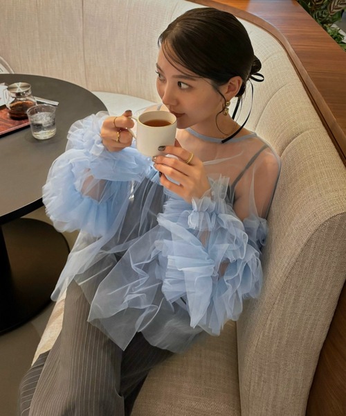 ANDRESD ドレス デコラティブチュールトップス / decorative tulle