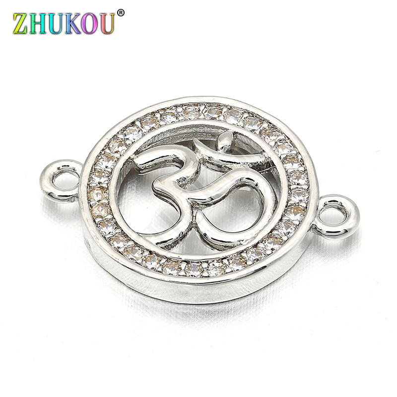 マイクロ舗装キュービックジルコニア,14x19mm,文字,混合色,穴: 1mm