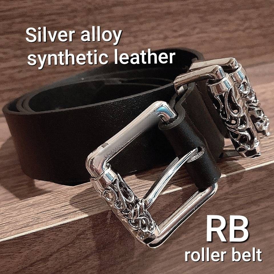 3ピース ケルティック ローラーベルト / シルバー バックル レザー