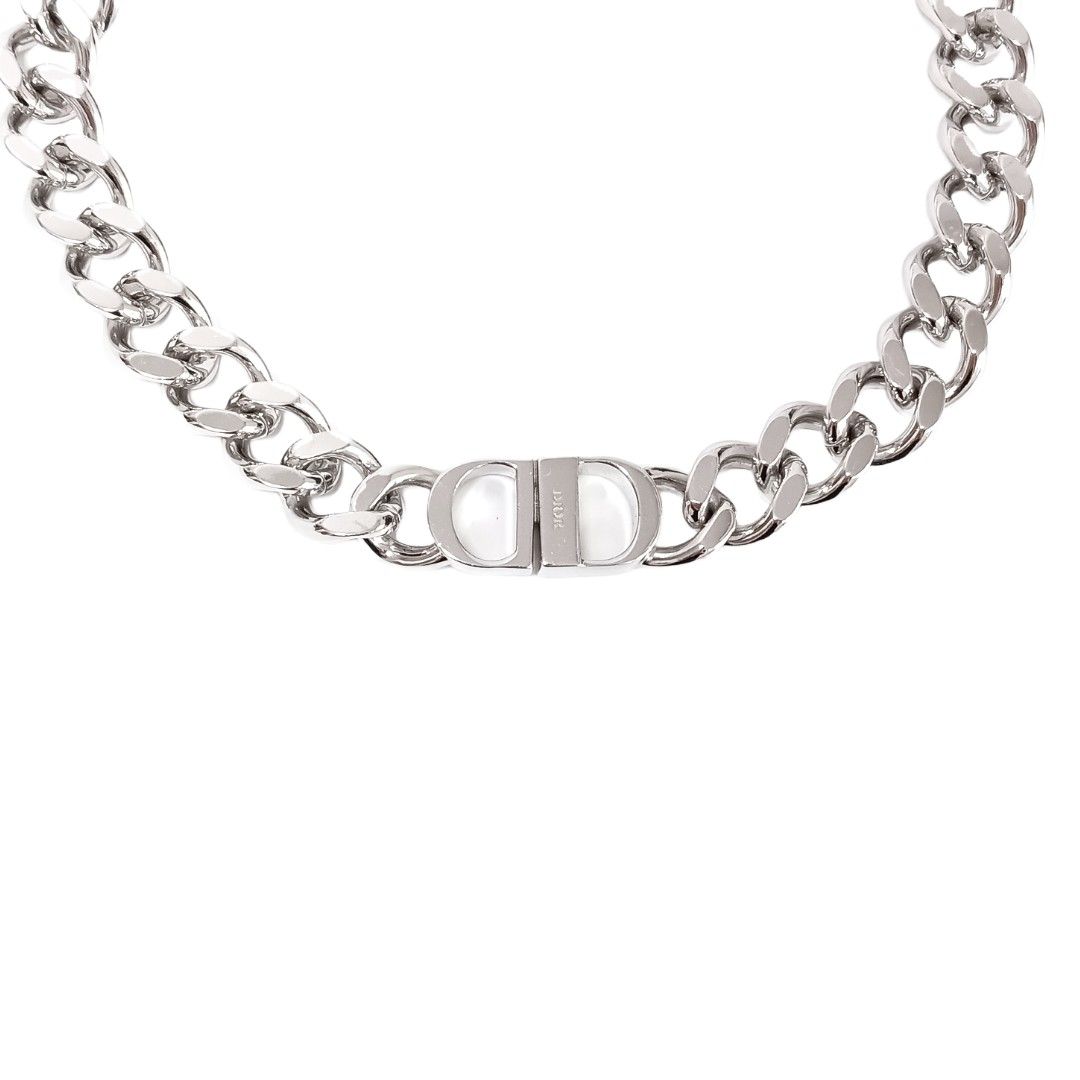 ディオール チェーンリンク CDアイコン ネックレス シルバー ロゴ