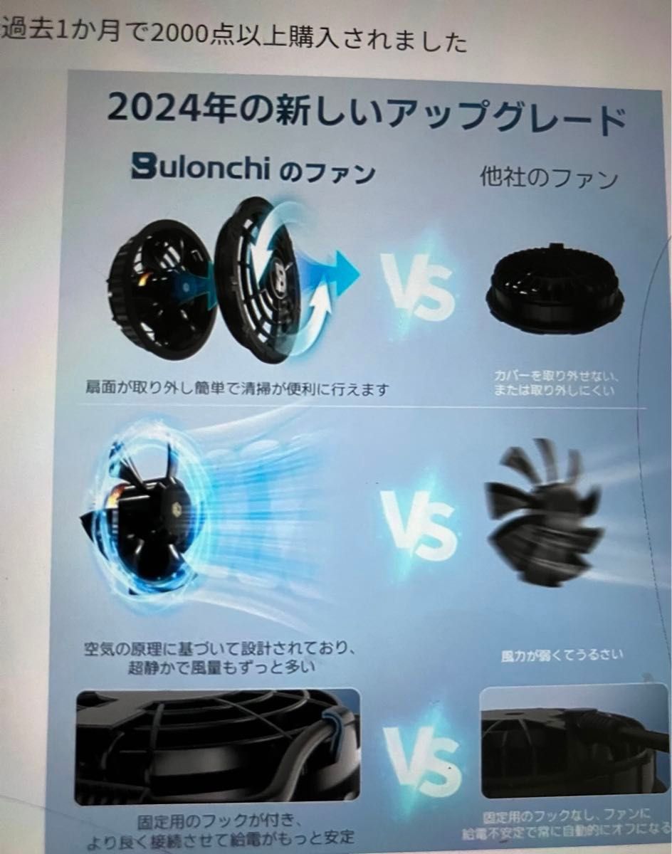 Bulonchi] 空調作業服 ファンバッテリーセット 2024 26V超高出力