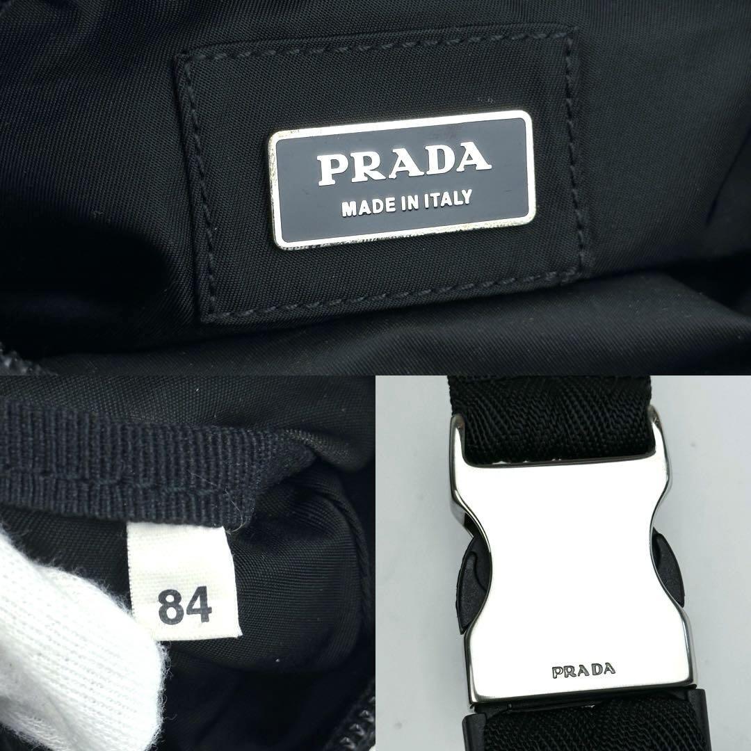 極美品 PRADA プラダ 三角ロゴ プレート ウエストポーチ ボディバッグ