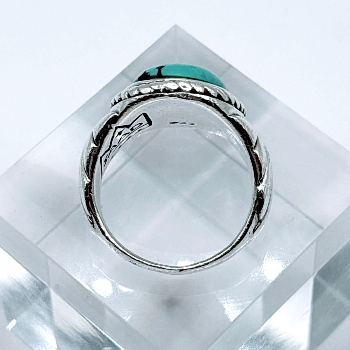 SAAD サード 廃盤 ターコイズ シルバー925 リング 22号 オーバル