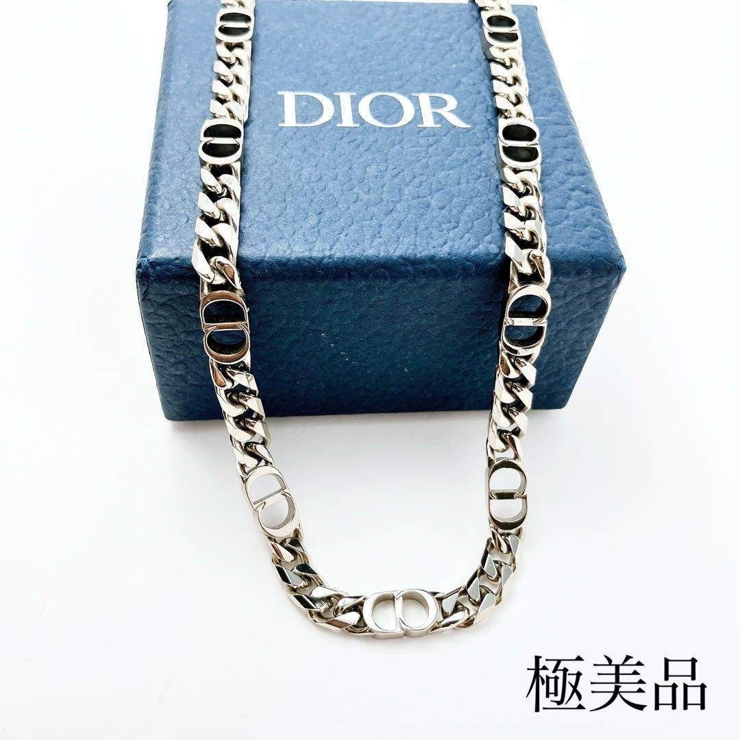極美品 ディオール dior CD ネックレス シルバー チェーン ON455