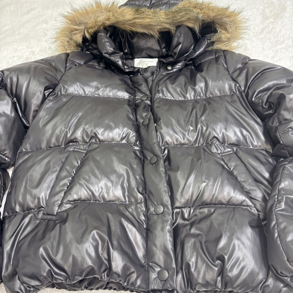 y2k archive ファー付きダウンジャケット 平成 ギャル 光沢 短丈