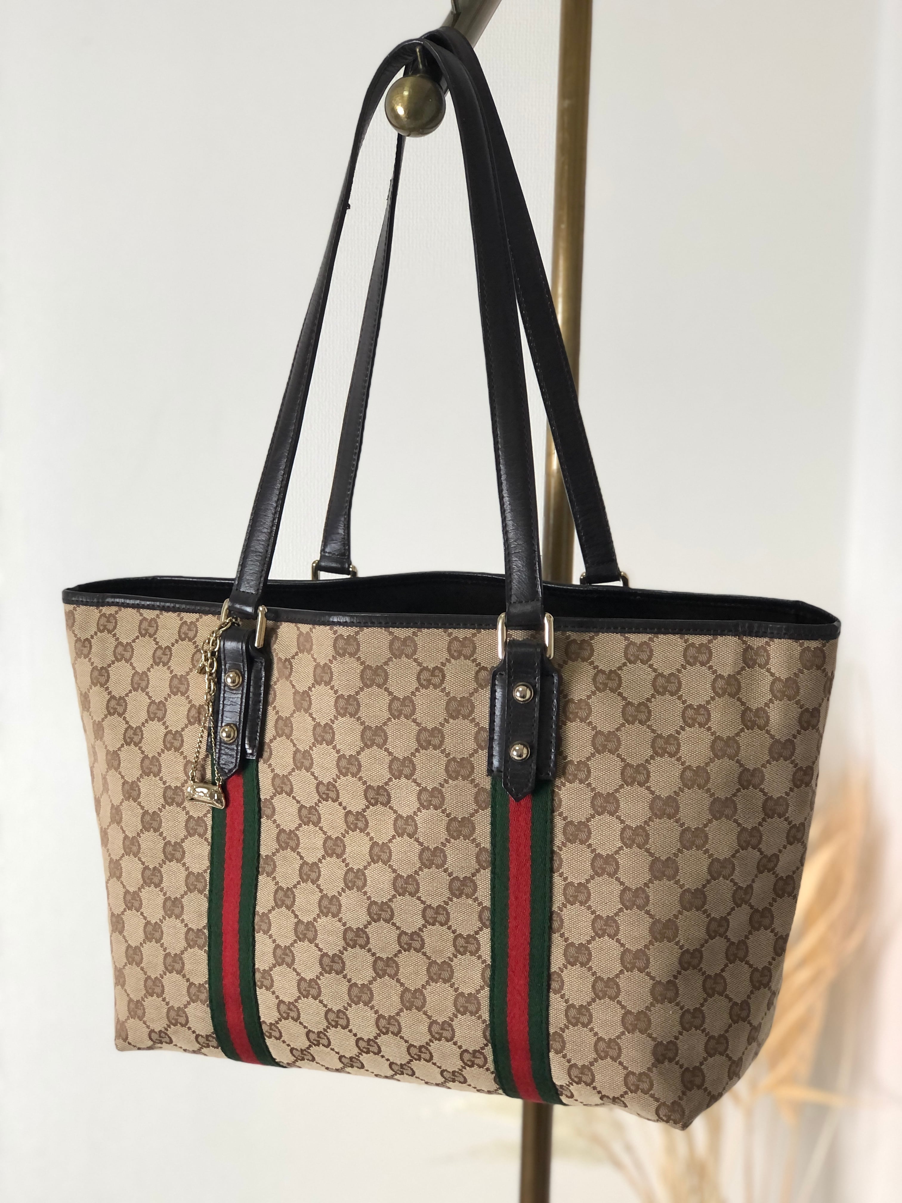 GUCCI グッチ GG柄 シェリーライン ブーツチャーム キャンバス