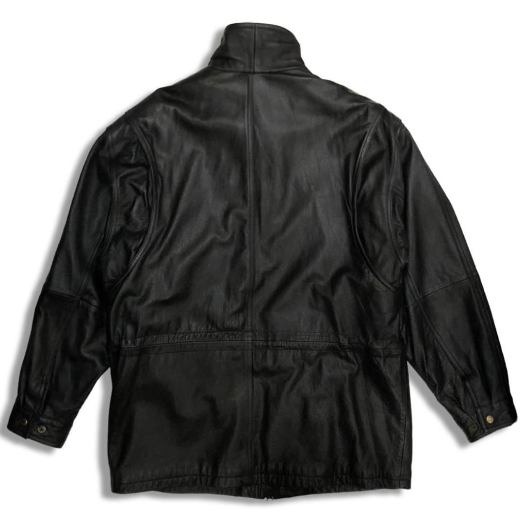 90s Roundtree & Yorke レザージャケット ブラック L レザーコート