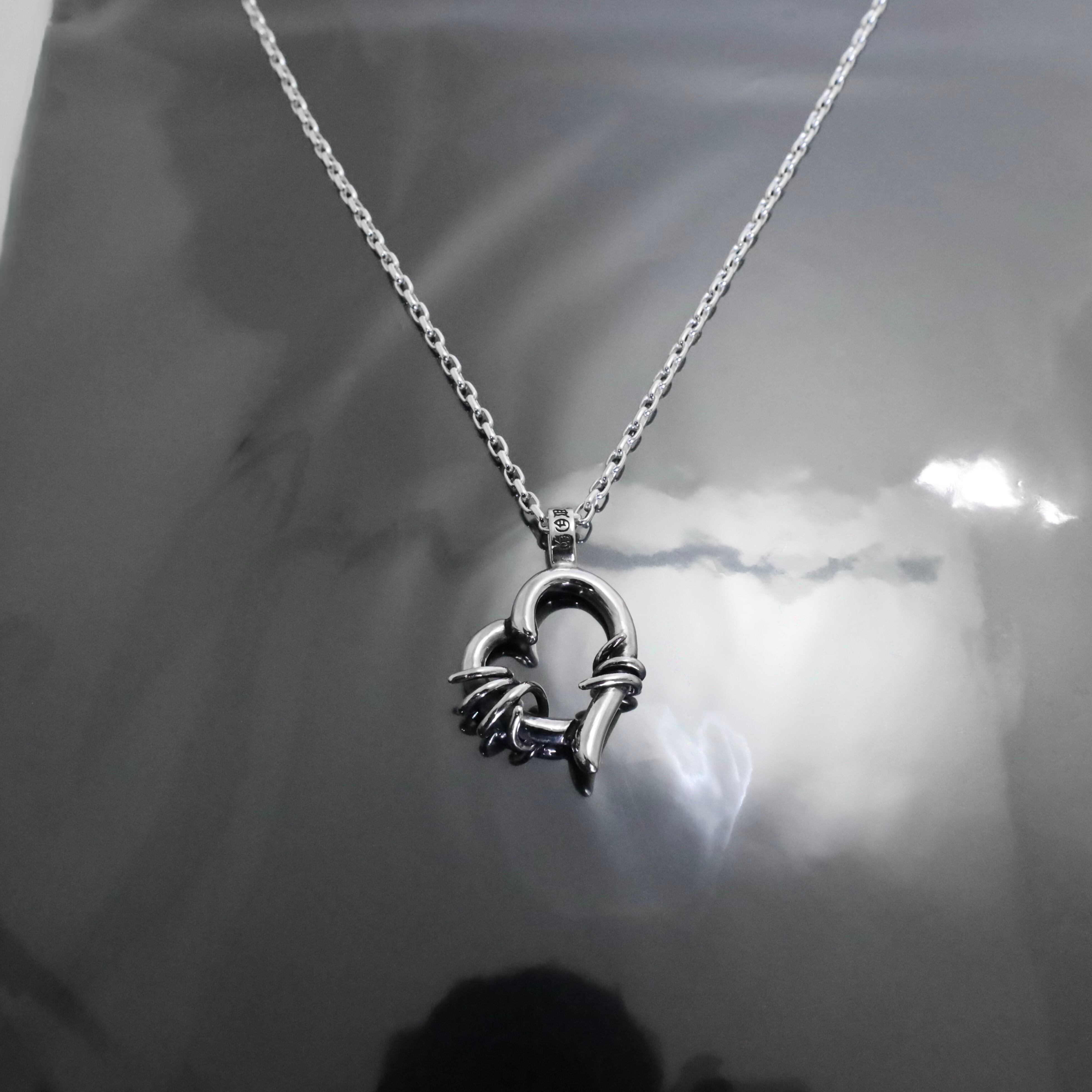 THORNY HEART [LARGE] #2 NECKLACE with GODSIZE® I.D. TAG / ソーニー
