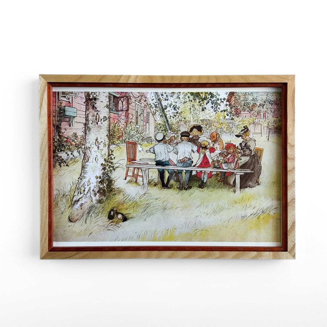 カール・ラーション フレーム付きポスター 大きな白樺での朝食 | hmm