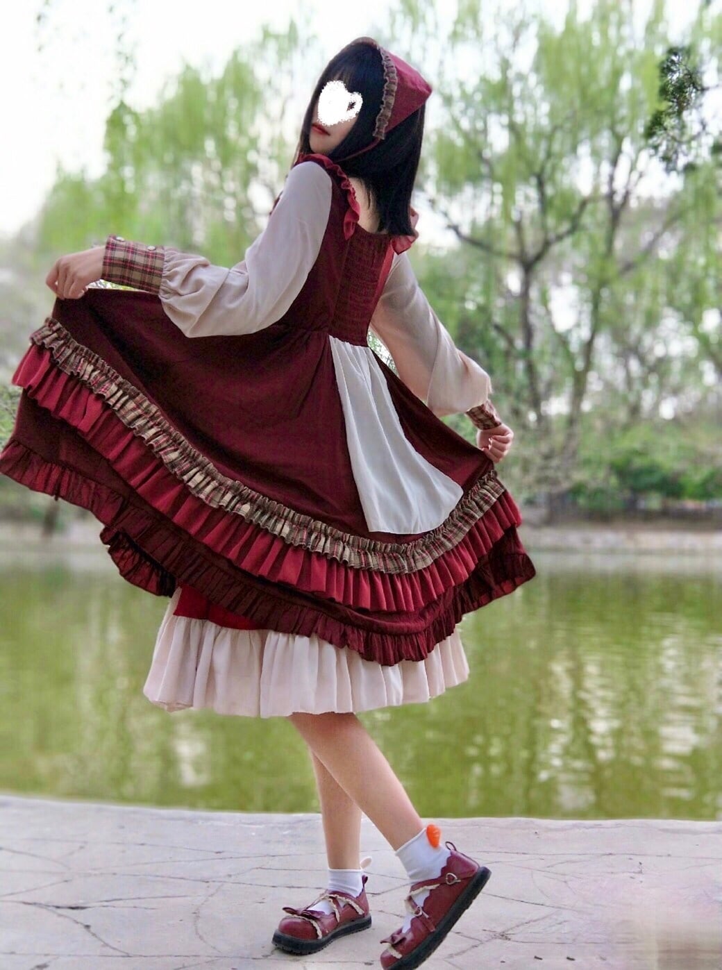 ロリータ 赤ずきんちゃん メルヘン ワンピース ケープ 3点セット