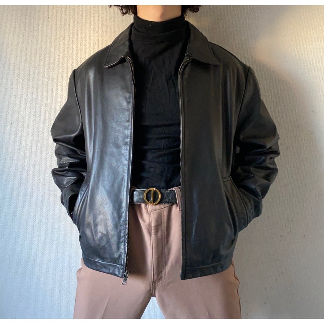 90s banana republic black leather jacket | protocol