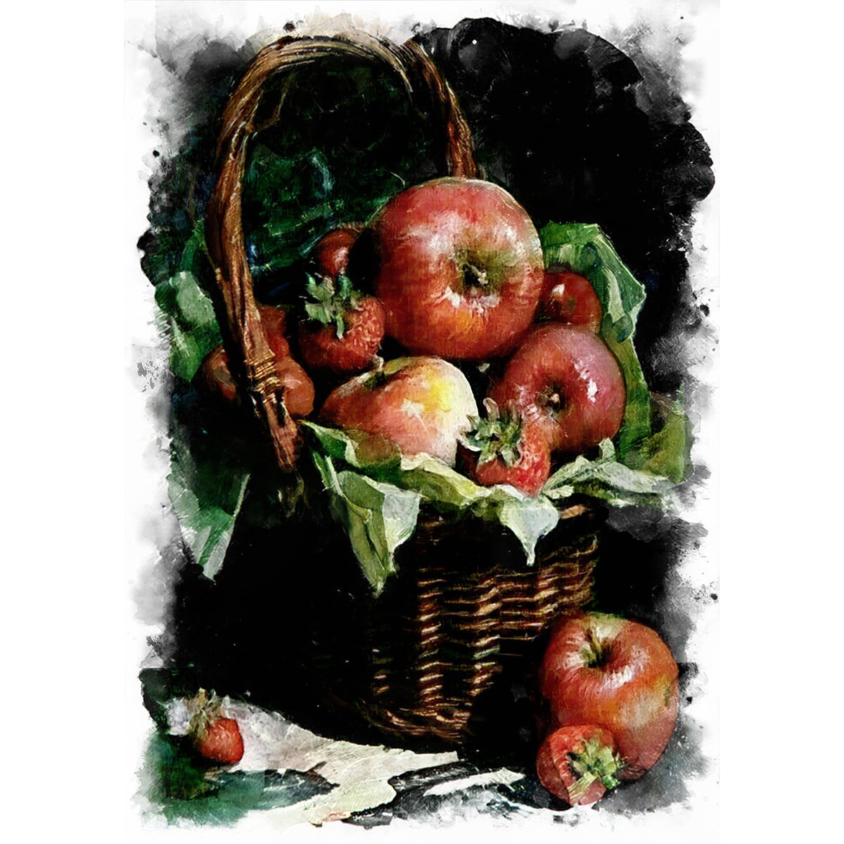 油絵 菅家令子 絵 絵画インテリア uF6-062804 静物 ワイン フルーツ