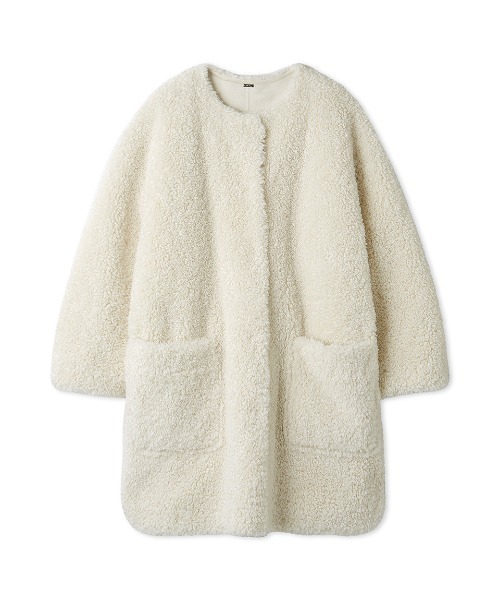 Mila Owen（ミラオーウェン）の「ノーカラーシャツカーブボアコート