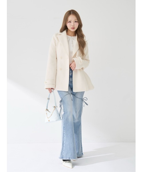 ピコレースハイウエストフレアデニム（デニムパンツ）｜Darich