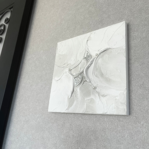 モダンアート キラキラ 24×24㎝ テクスチャーアート 現代アート 抽象画