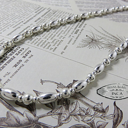 ナバホパール ビーズネックレス シルバー925 インディアンジュエリー