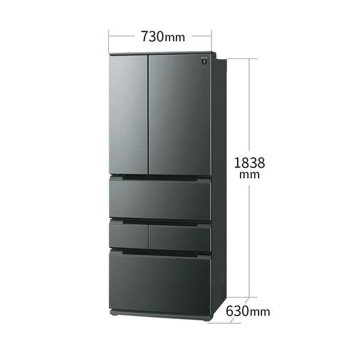 シャープ 冷蔵庫 545L 観音開き 6ドア 幅73cm メタルドア 大容量冷凍室