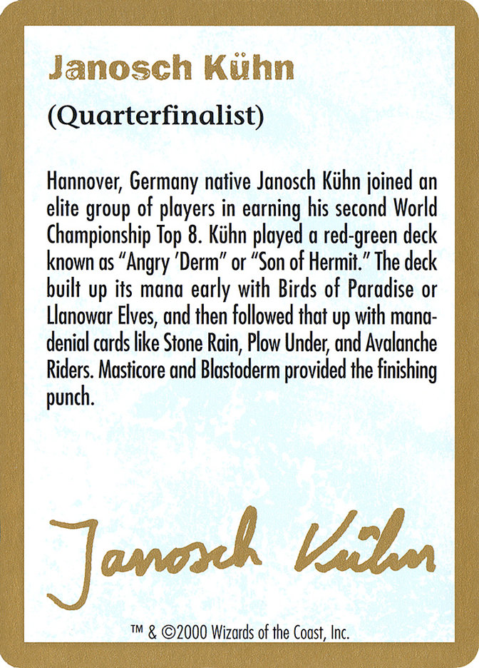 Janosch Kühn Bio (2000) · World Championship Decks 2000 (WC00