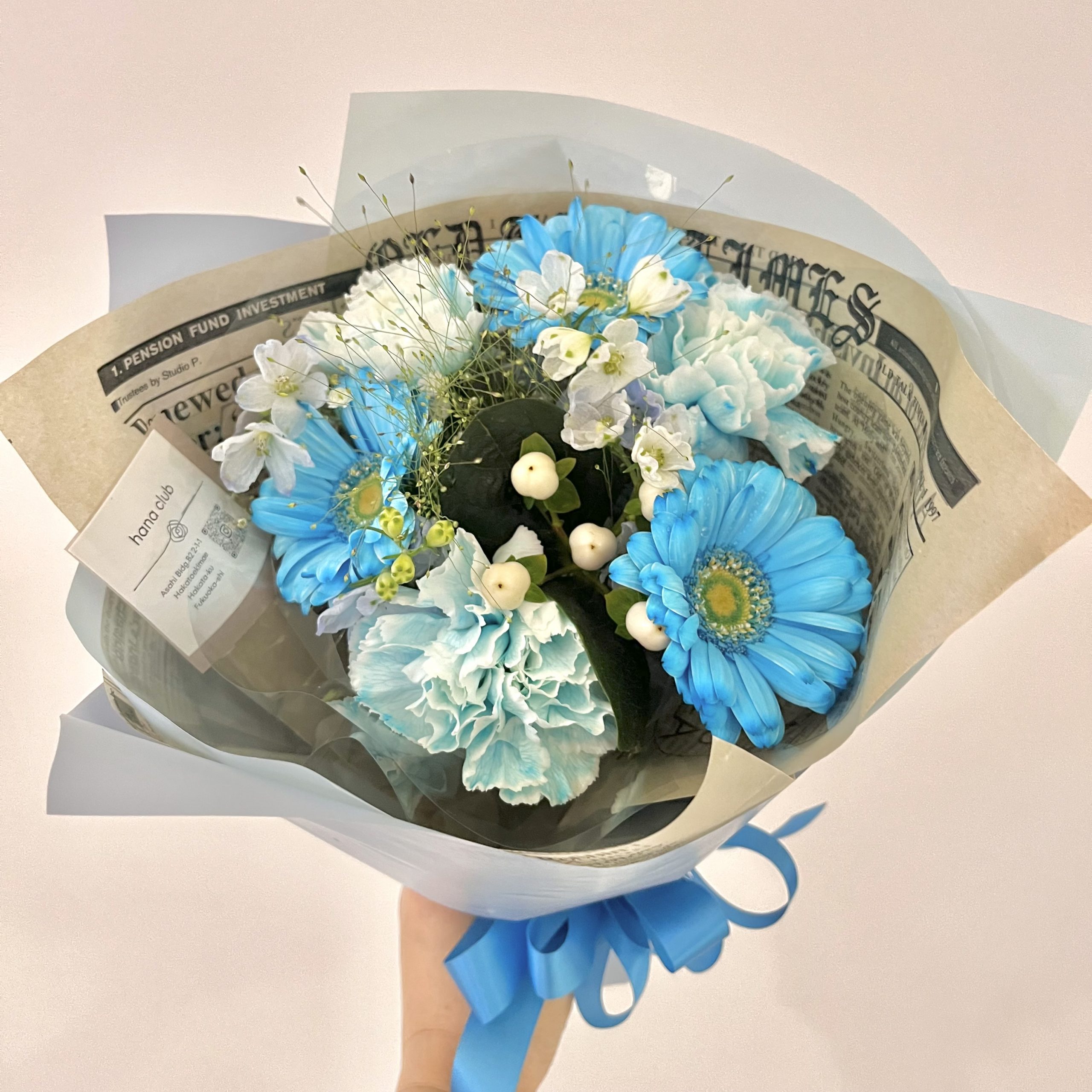 青い花あります🫶(ブルーローズ、青バラ、マリンブルーガーベラ