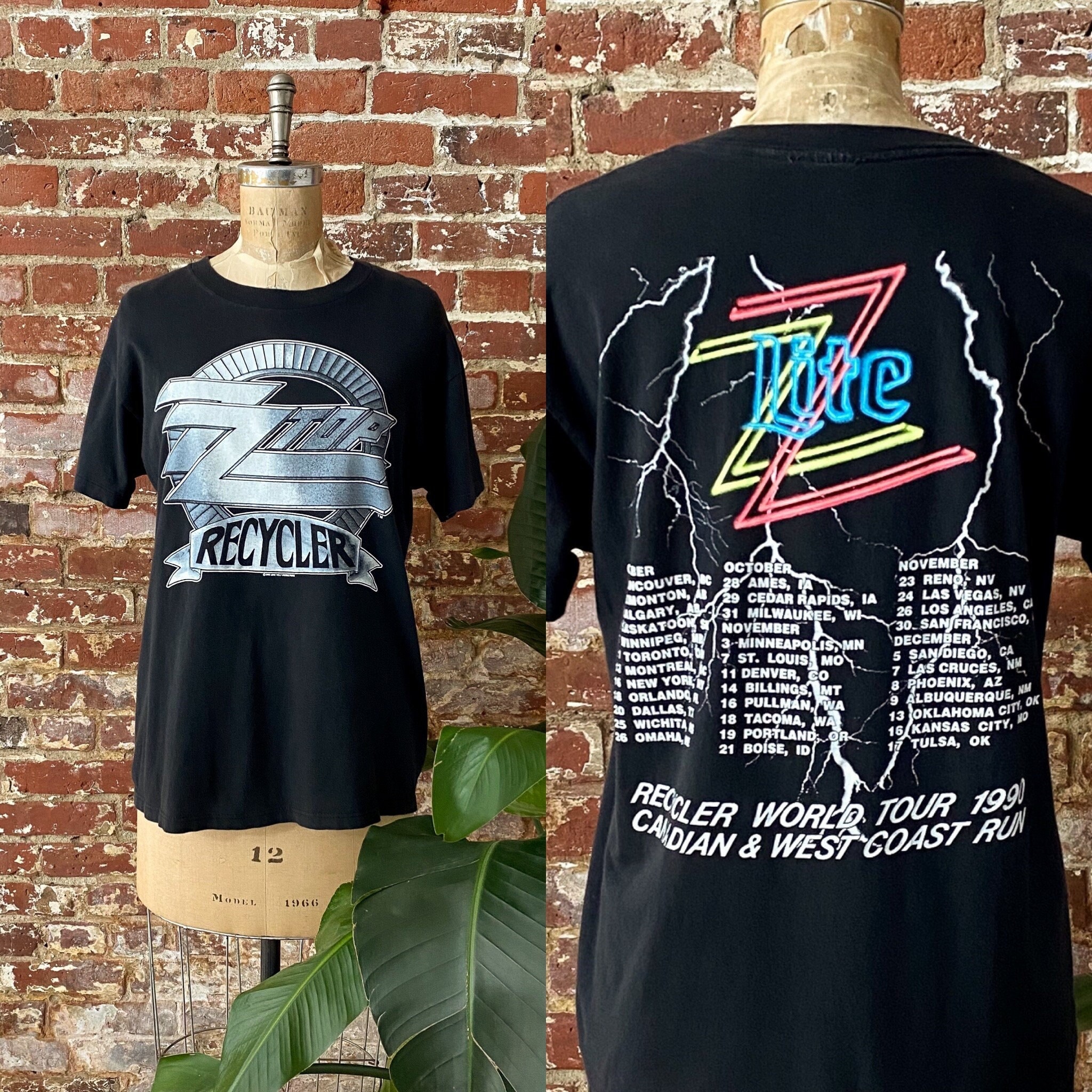 Vintage 1990 ZZ Top Recycler World Tour Canadian & West Coast Run