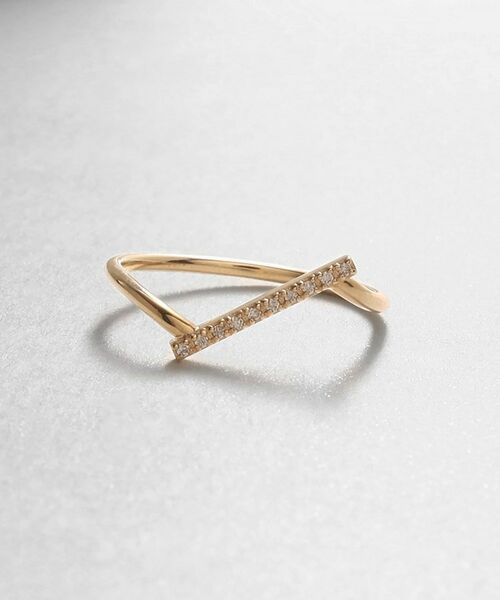 K10ダイヤモンド ダイヤゴナルライン リング （リング）｜COCOSHNIK