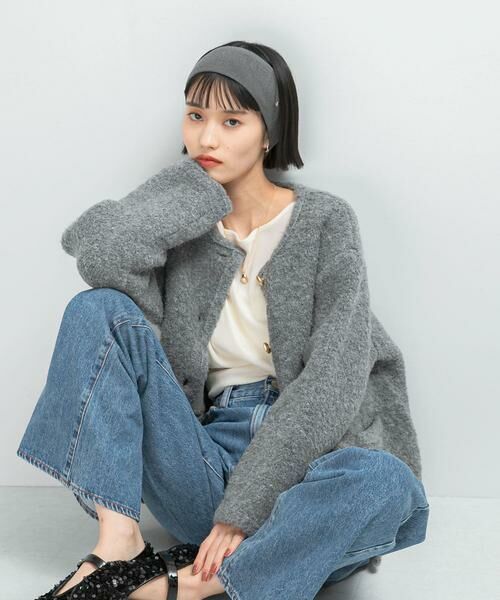 セール】 『WEB/一部店舗限定』ウール混ブークレニットジャケット