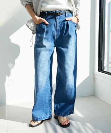 タックワイドデニム/le.coeur blanc(ルクールブラン)｜ルクールブラン