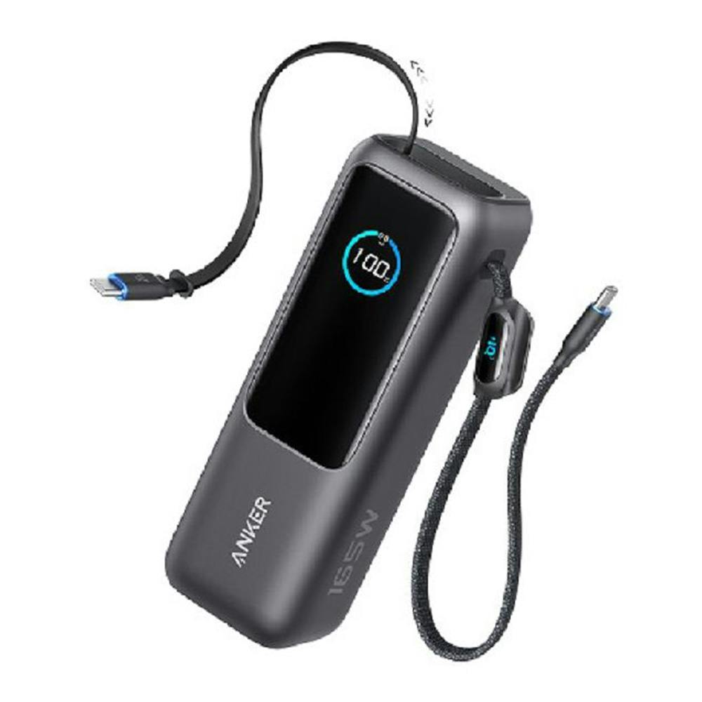 Anker Power Bank 25000mAh Built-In＆巻取り式USB-Cケーブル ブラック