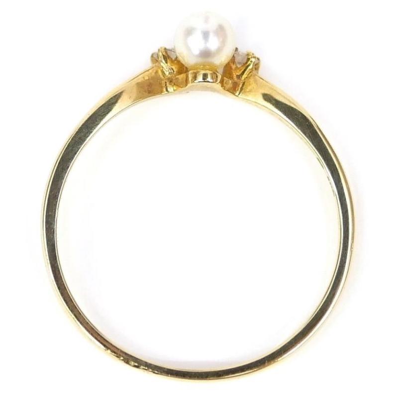 MIKIMOTO（ミキモト） 指輪 18金 パールリング ダイヤモンド ＃11.5