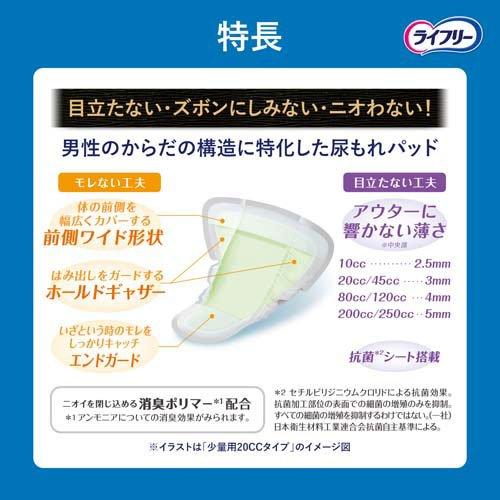 ライフリーさわやか男性用安心パッド80cc 男性用軽失禁パッド 26cm