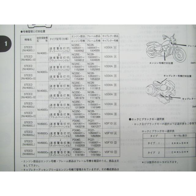 ホンダ（HONDA） スティード400 スティード600 パーツリスト 6版 正規