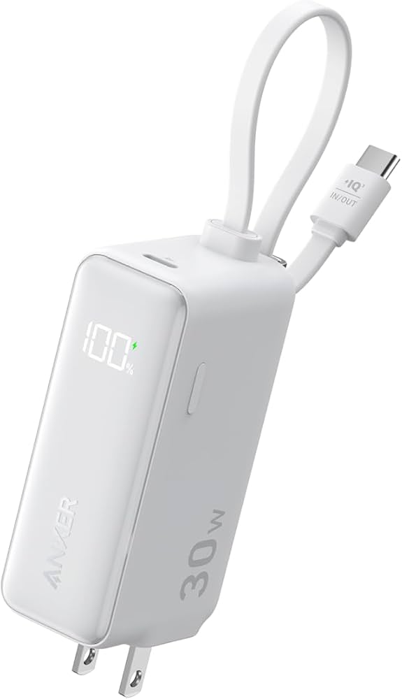 Amazon | Anker Power Bank (30W, Fusion, Built-In USB-C ケーブル