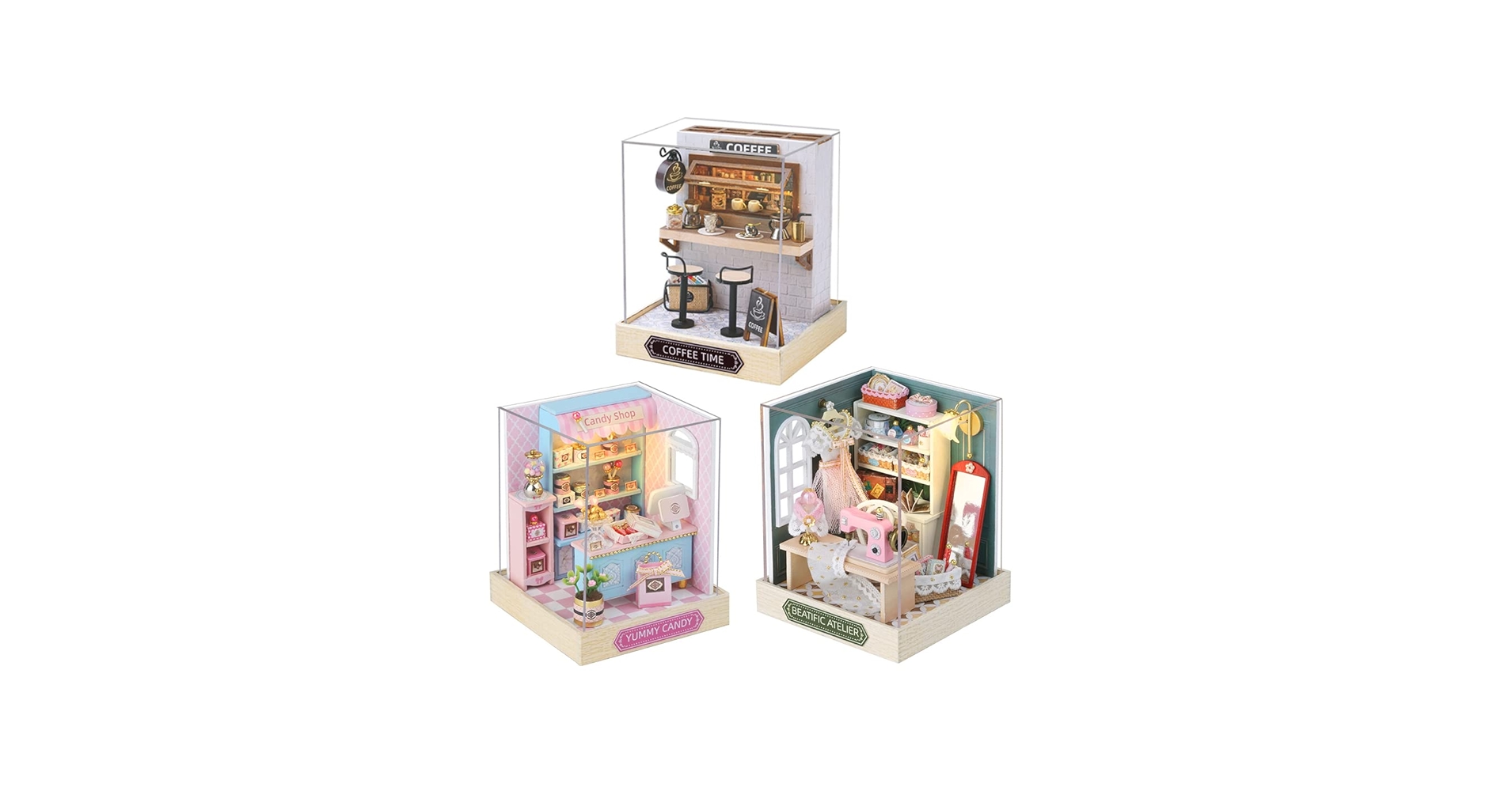 Amazon.co.jp: (t-FREAK) 1:32ドールハウス 3種セット 手作りキット