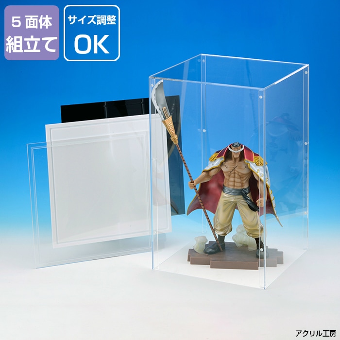 組み立て式 アクリルケース 透明 W100 H150 D100<br>【台座あり
