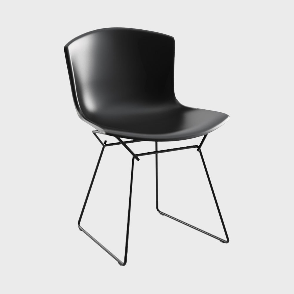 プラスチック サイドチェア Plastic Side chair シェル : 黒 ブラック