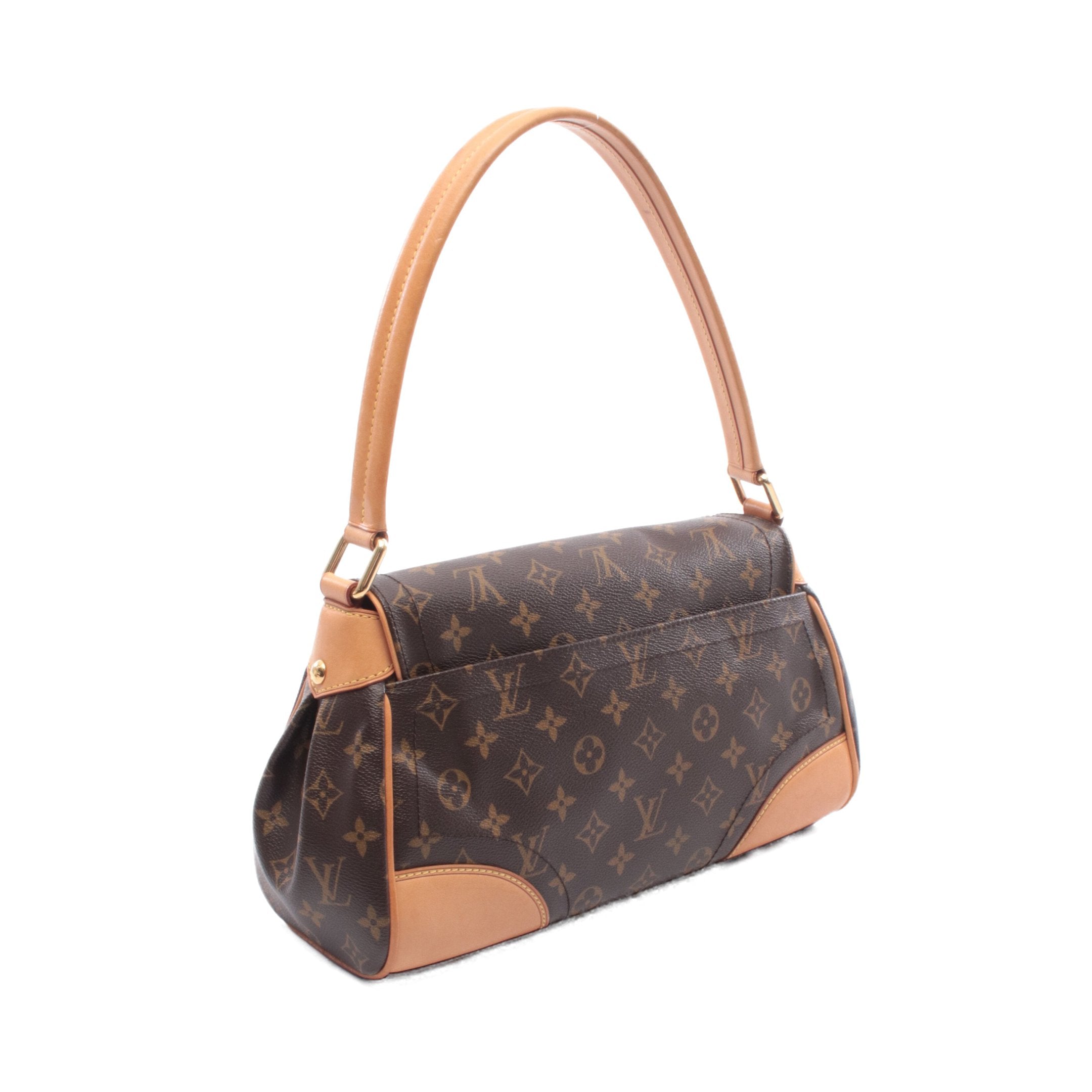 ビバリーMM モノグラム ショルダーバッグ PVC レザー ブラウン ルイ