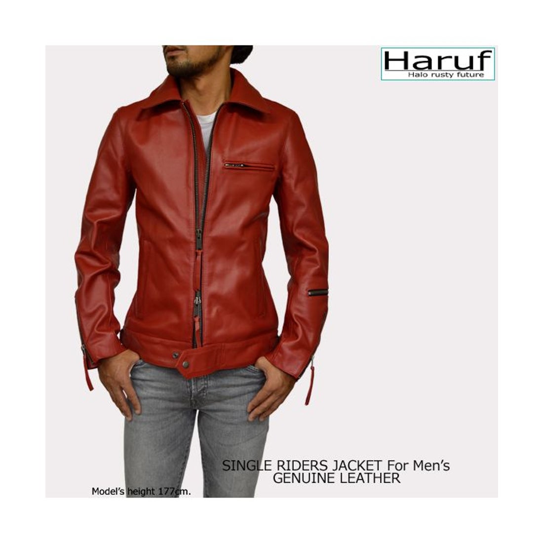 ハルフ Haruf 本革 レザージャケット ライダースジャケット 革ジャン