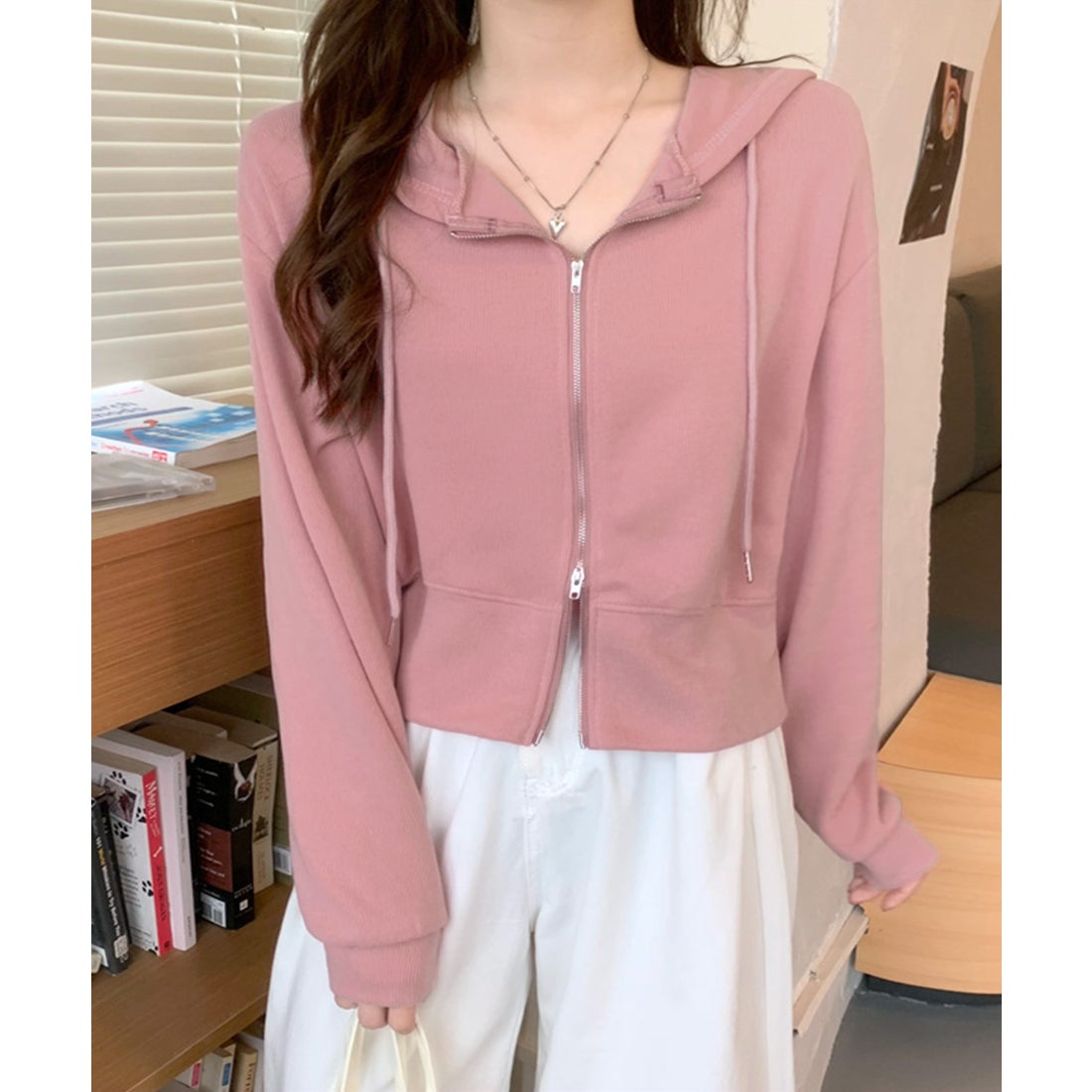 リフ Riff ダブルZIPパーカー ショート丈 クロップド丈 羽織り