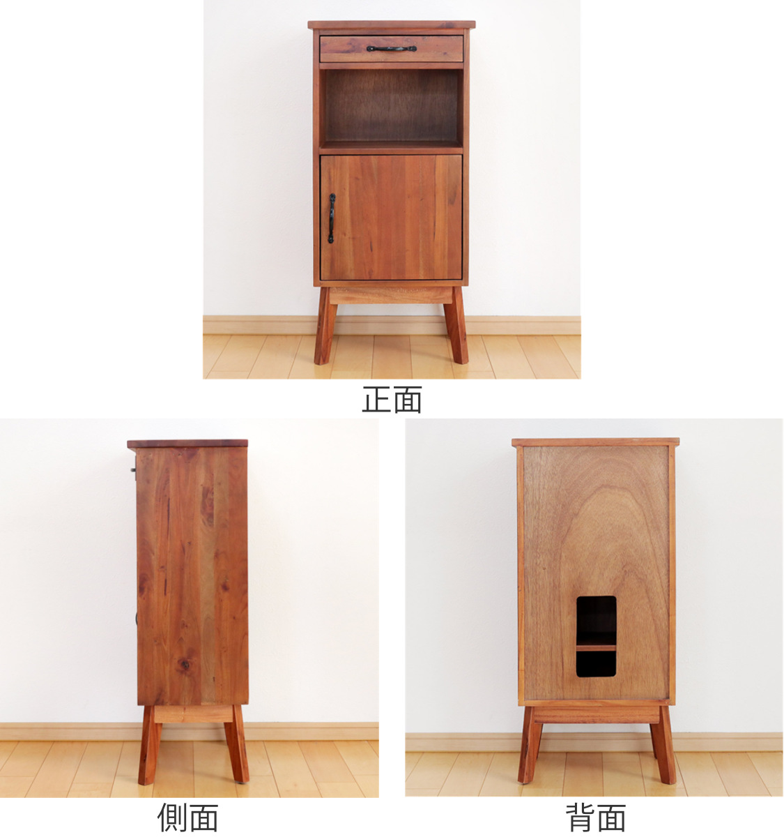 電話台 マホガニー天然木 幅42cm （ 電話 ファックス台 収納棚 収納