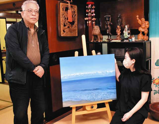 青柏祭】空・山・海 熱気に癒やしを 七尾移住の松本さんが絵画：北陸中