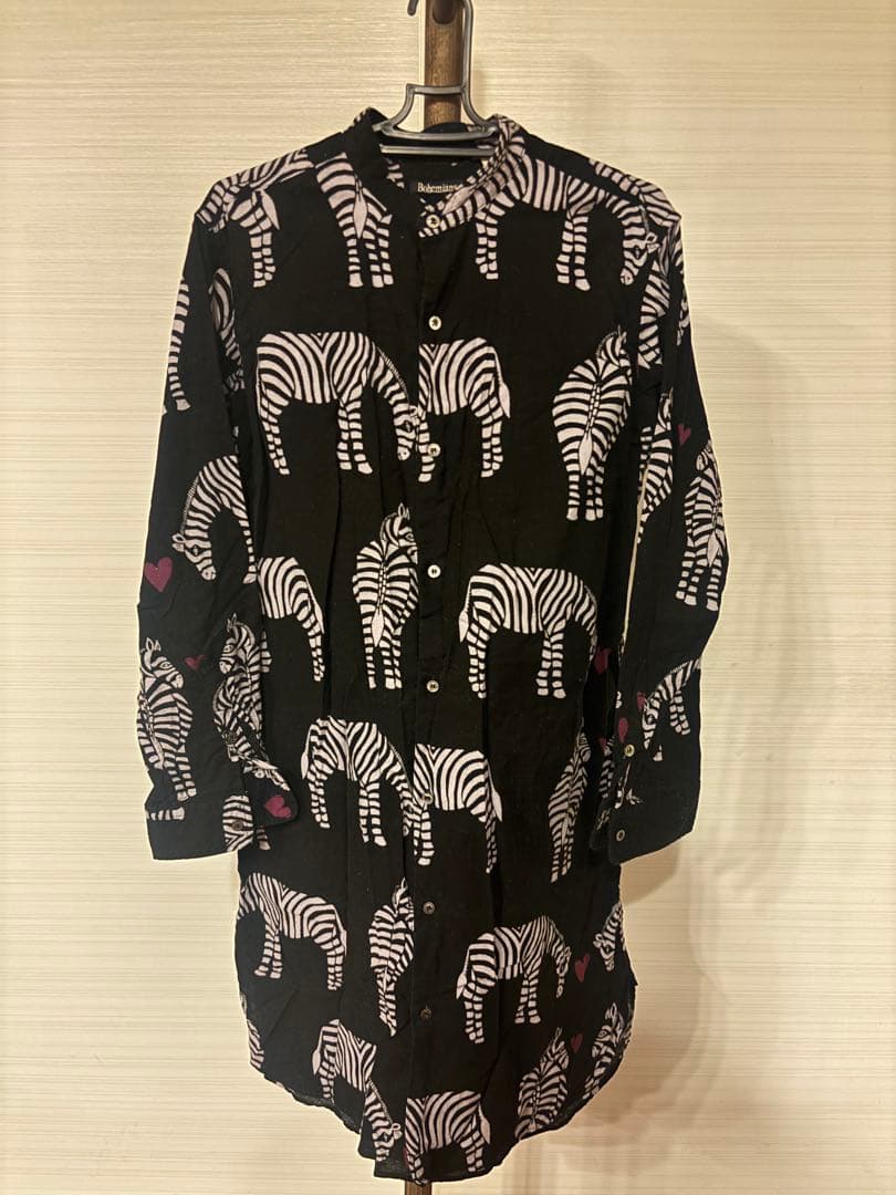 ゼブラ柄 長袖シャツ　ボヘミアンズ