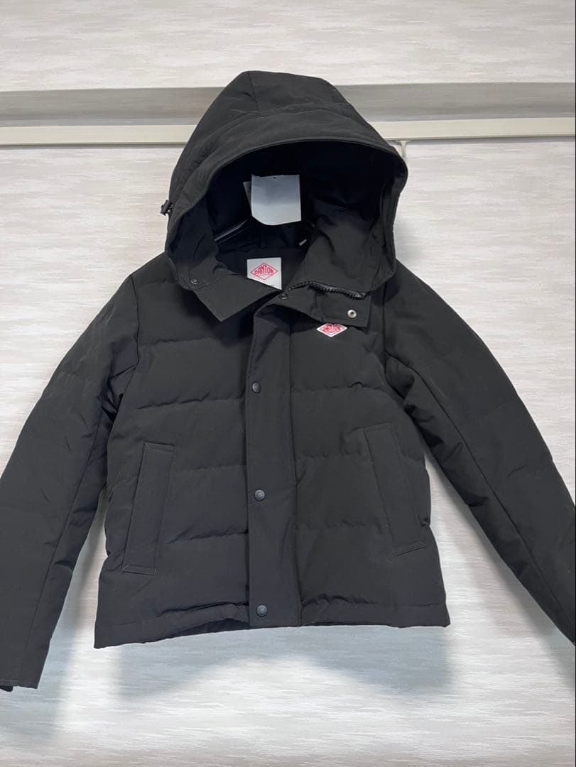 DANTON ブラック ダウンジャケット フード付き