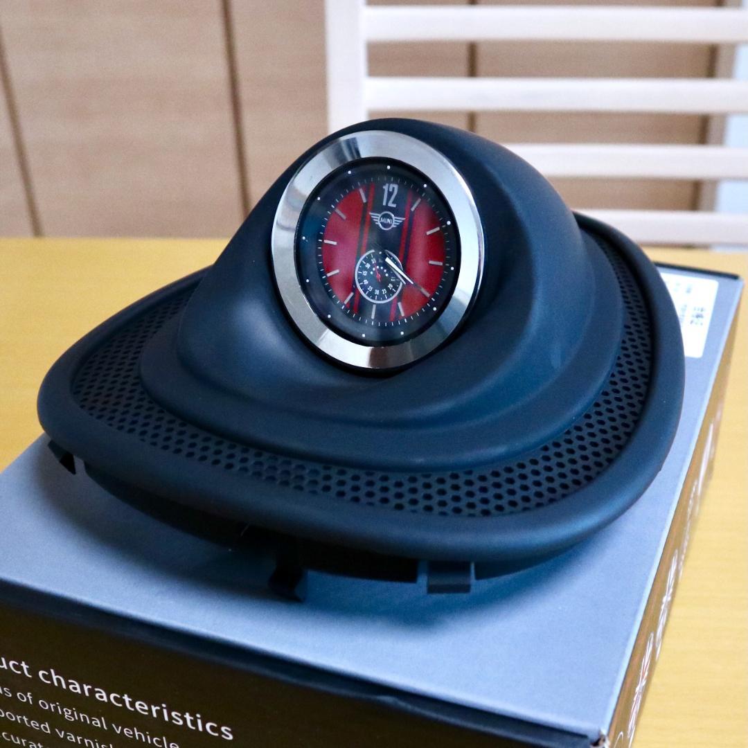 ★MINI F型・ポルシェ風のダッシュボード・アナログ時計（赤）★